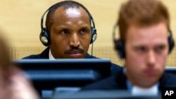 刚果M23反政府武装创建人之一博斯克·恩塔甘达在海牙国际刑事法院出庭受审。（2015年9月2日）
