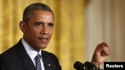 FILE - U.S. President Barack Obama delivers remarks at the White House in Washington, Aug. 3, 2015. 