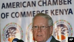 US Ambassador to Kenya Michael Ranneberger speaks during an American Chamber of Commerce quarterly luncheon, in Nairobi, Kenya, Jan 26, 2010 (file photo)