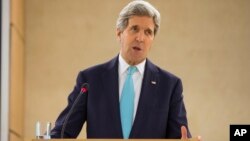 El secretario de Estado, John Kerry, habla ante el Consejo de Derechos Humanos de la ONU en Ginebra.