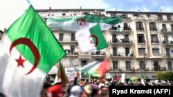 Manifestation des Algériens contre le régime de Abdelaziz Bouteflika, le 22 mars 2019. 