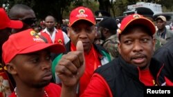 Nairobi's Governor-elect Mike Sonko salutes supporters as he arrives for a Jubilee Party campaign rally at Uhuru park in Nairobi, Kenya August 4, 2017. Picture taken August 4, 2017. 