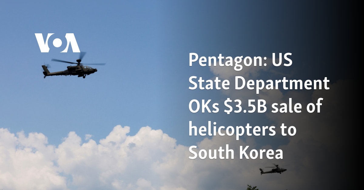 Pentagon: US State Department OKs $3.5B sale of helicopters to South Korea