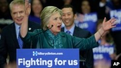 Democratic presidential candidate Hillary Clinton speaks during a campaign rally in Seattle, Washington, March 22, 2016.