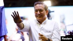 Presidential candidate Laurentino Cortizo of the Democratic Revolutionary Party (PRD) smiles after Panama's electoral tribunal declared him as the winner of Sunday's election with 95 percent of votes counted, in Panama City, Panama, May 5, 2019.