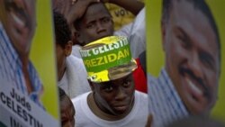 Supporters of presidential candidate Jude Celestin gather in Port-au-Prince,Thursday