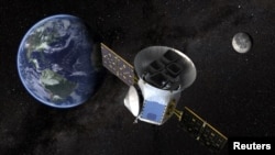 TESS, the Transiting Exoplanet Survey Satellite, is shown in this conceptual illustration obtained by Reuters on March 28, 2018. (NASA's Goddard Space Flight Center/Handout)