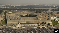 FILE - Aerial photo of the Pentagon.