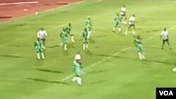 Zimbabwe Warriors playing against the Zebras of Botswana in Francistown on Thursday. (VOA)