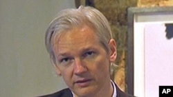 WikiLeaks founder Julian Assange speaks during a press conference in London, 26 July 2010
