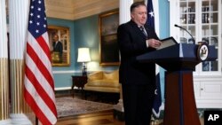 Mike Pompeo au Département d'Etat, à Washington, le 17 septembre 2018.