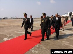 General Apirat Kongsompong at Pochentong airbase, Phnom Penh, Cambodia, January 29, 2019. (Courtesy of Royal Thai Embassy Phnom Penh)