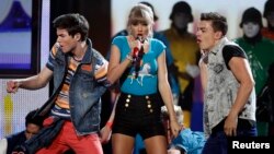 Taylor Swift actuando durante la entrega de premios Billboard, en Las Vegas, Nevada.