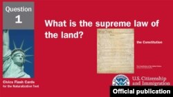 Question One - Supreme Law - From US Citizenship and Immigration Service's Civics Flash Cards for the Naturalization Test