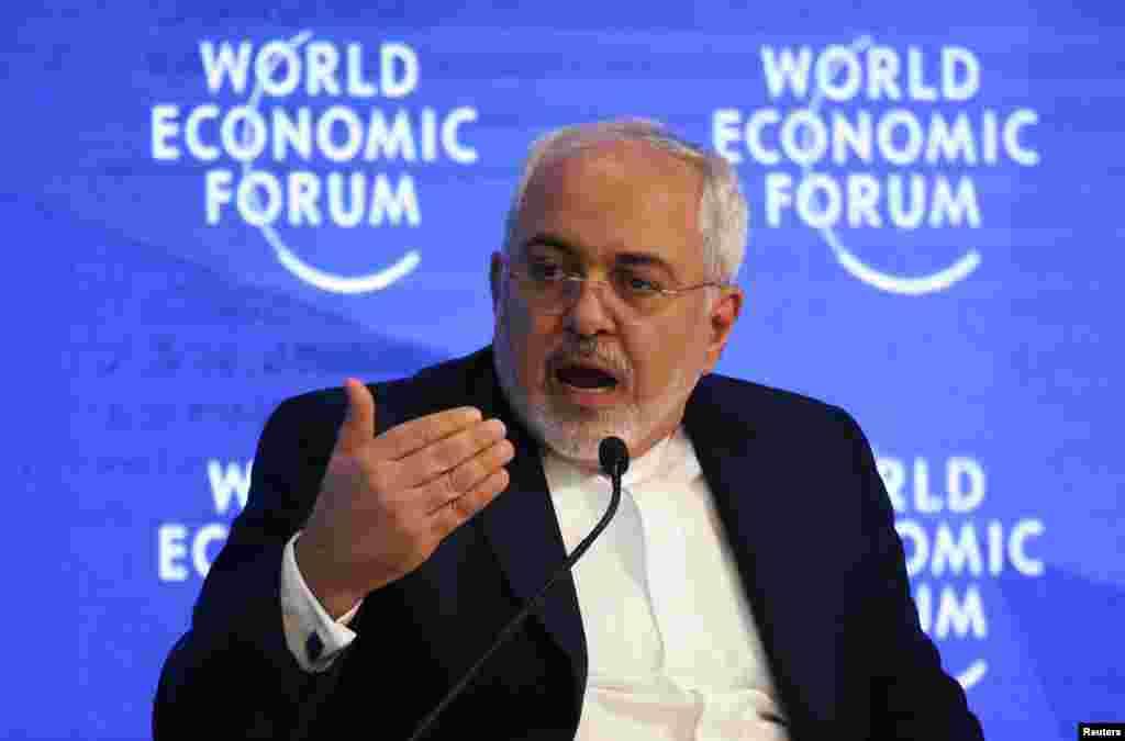 حضور محمد جواد ظریف در مجمع جهانی‌ اقتصاد در شهر داووس سوئیس.