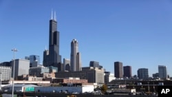 The Willis Tower, formerly known as the Sears Tower, in Chicago Illinois is 442 meters tall.