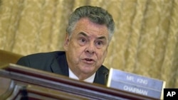 House Homeland Security Committee Chairman Rep. Peter King presides over the committee's hearing on Islamic radicalization in the US, on Capitol Hill in Washington, July 2011. (file photo)