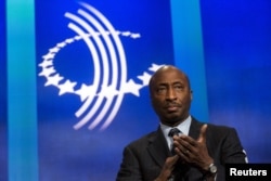 FILE - Chairman and CEO of Merck & Co., Kenneth Frazier, takes part in a panel discussion during the Clinton Global Initiative's annual meeting in New York, Sept. 27, 2015.
