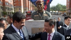 Los presidentes Nicolás Maduro y Xi Jinping en Venezuela, en julio de 2014.