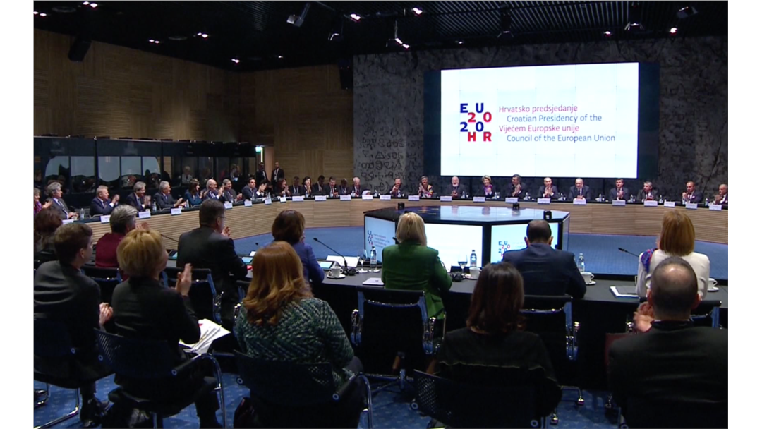 Predsednica Evropske komisije Ursula fon der Lajen tokom posete Hrvatskoj, na početku predsedavanja te zemlje Evropskoj uniji, u Zagrebu, Hrvatska, 10. januara 2020.