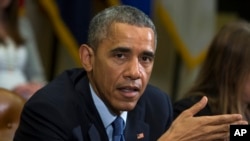Rais Barack Obama akizungumza White House mjini Washington, Feb. 3, 2015.