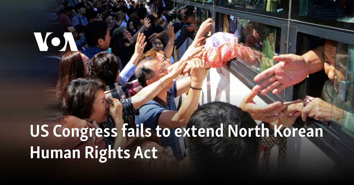 US Congress fails to extend North Korean Human Rights Act