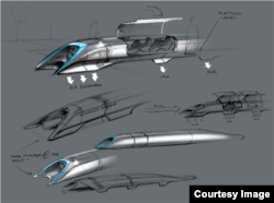 Hyperloop is depicted in a drawing released by Elon Musk.