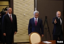 Ilham Əliyev ,Serj Sarkisyan, Vladimir Putin