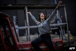 FILE - U.S. soprano singer Lisette Oropesa poses during a photo session on Oct. 17, 2018 at the Opera Bastille in Paris, France. (Photo by STEPHANE DE SAKUTIN / AFP)