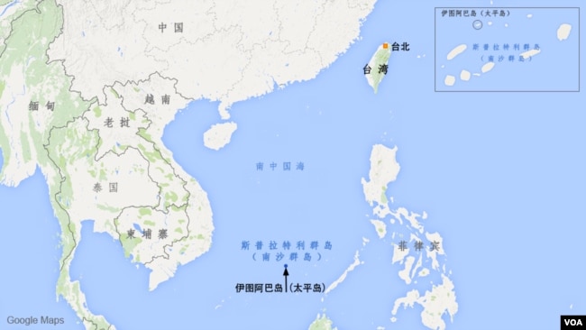 太平島地理位置圖