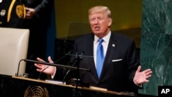 美國總統川普星期二在聯合國大會發表講話