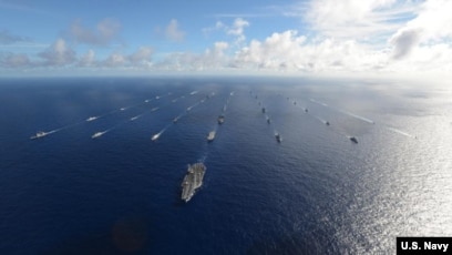 Tàu chiến của các nước tham gia RIMPAC 2016. Việt Nam đã gửi 8 sỹ quan nhưng không cử tàu chiến tới Hawaii trong lần đầu tiên tham giam dự Cuộc tập trận hải quân đa phương lớn nhất trên thế giới năm nay.