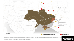 Map: Russian troop locations near Ukraine