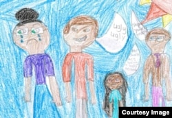 This drawing by second grader Cameron Ross, 8, took third place in the art category of an anti-bullying contest.