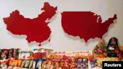FILE - Products of WH Group are displayed in Hong Kong April 14, 2014. WH Group bought U.S.-based Smithfield Foods in 2013.