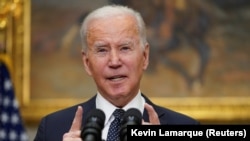 Tổng thống Mỹ Joe Biden phát biểu tại Tòa Bạch Ốc vào ngày 18/2 về cuộc khủng hoảng Ukraine. 