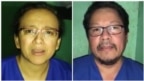Los periodistas Miguel Mora y Lucía Pineda Ubau, ambos del canal de televisión100% Noticias, confiscado por el gobierno de Daniel Ortega.