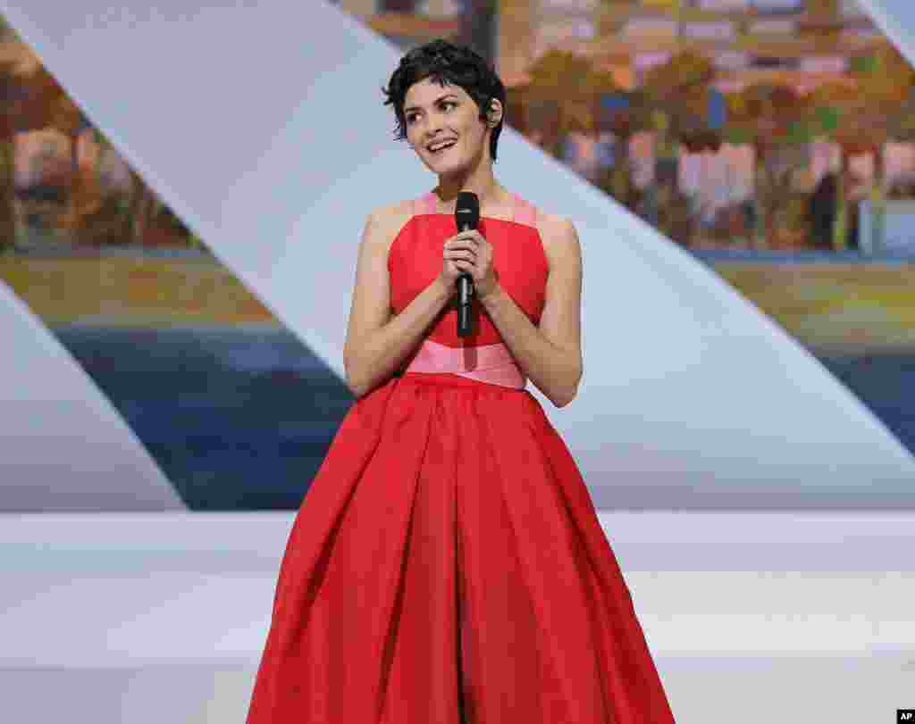 Hostess Audrey Tautou during the awards ceremony of the&nbsp;66th Cannes Film Festival, May 26, 2013.&nbsp;