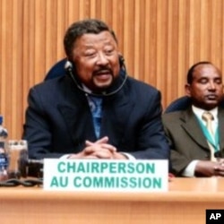 Chairperson of the African Union Commission, Jean Ping, speaks during a meeting of African economic blocs at the African Union summit in Addis Ababa, January 25, 2012.