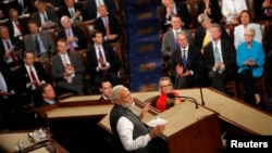 India Prime Minister Narendra Modi addresses a joint meeting of Congress in the House Chamber on Capitol Hill in Washington, June 8, 2016. 