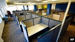 A typical cubicle array, or “cubicle farm.”