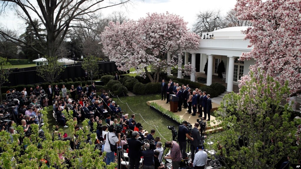 Пресс-конференция в Розовом саду Белого дома. 13 марта 2020г.