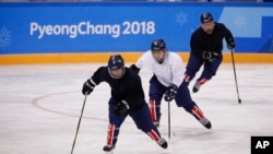 平昌冬奧會女子冰上曲棍球的兩韓聯隊。