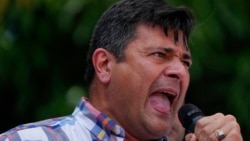 Opposition leader Freddy Superlano speaks to supporters in Barinas, Venezuela, Dec. 4, 2021.