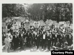 March on Washington for Jobs and Freedom, Martin Luther King, Jr. and Joachim Prinz pictured,1963. Photo: Creative Commons