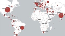 Мапа со жаришта од Ковид-19 во светот