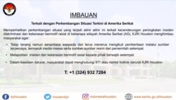 Imbauan Konsulat Jenderal RI (KJRI) di Houston, AS.