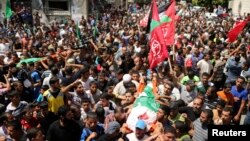 Funeral da família do líder militar do Hamas