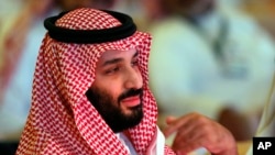 FILE - Saudi Crown Prince Mohammed bin Salman is pictured at an investment conference in Riyadh, Saudi Arabia, Oct. 24, 2018.