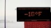 Moorhead, Minnesota elementary school electronic sign shows to temperature on Jan. 29, 2019. Daytime temperatures in the Fargo-Moorhead area were near -20F as frigid weather grips the area. 